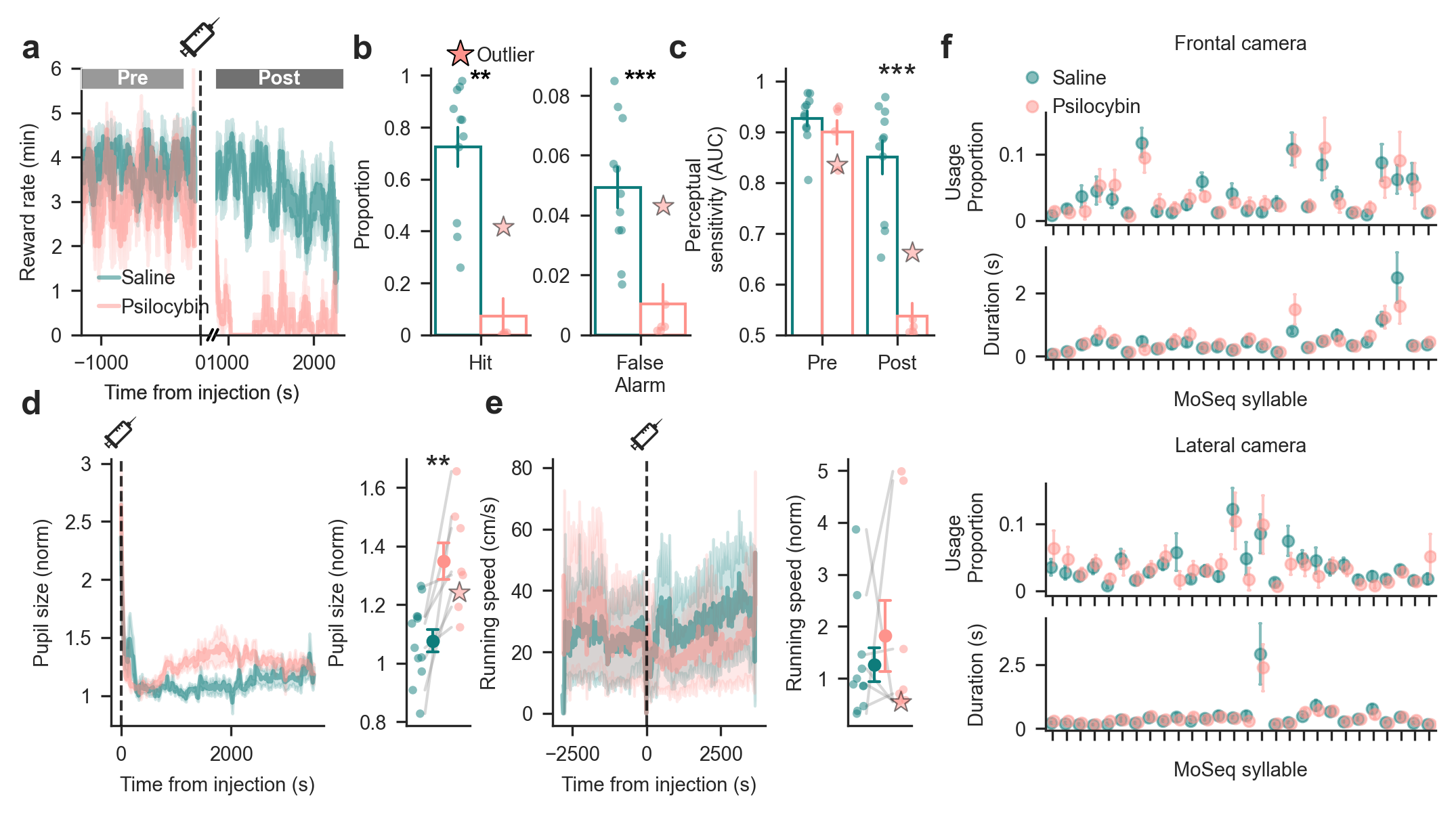 Psilocybin impairs performance in a change detection task.